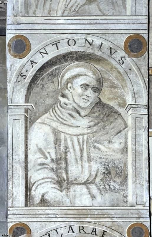 42-Sant'Antonio - affresco nella cripta - Sante Cattaneo - XVIII secolo - Brescia, chiesa di San Giuseppe